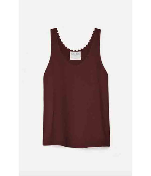 Embroidered Linen Top - Fondant