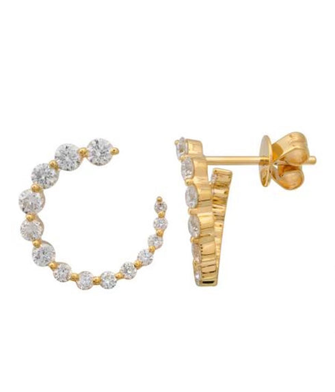 Petite Gradient Floating Diamond Spiral Earrings