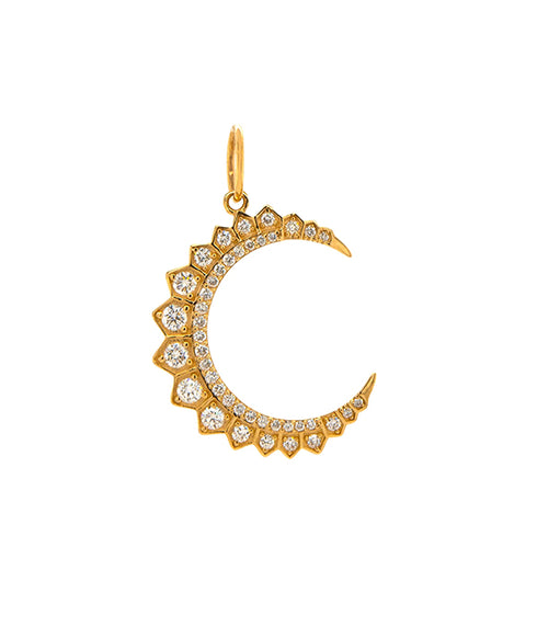 Large Diamond Crescent Pendant