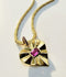 Double Bezel Pink Sapphire Necklace
