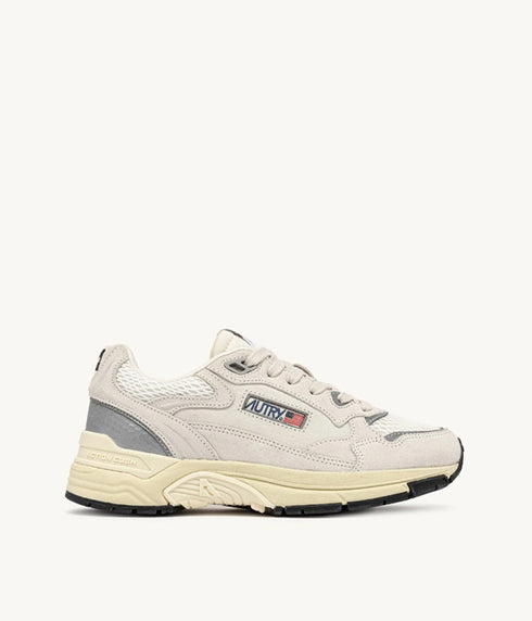 Hyperway Sneakers - White and Silver Mesh and Suede