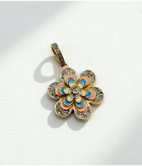 Enamel Flower pendant