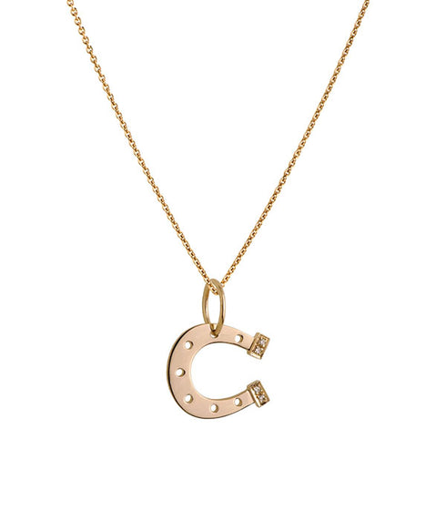 Mini Horseshoe Pendant - 14K