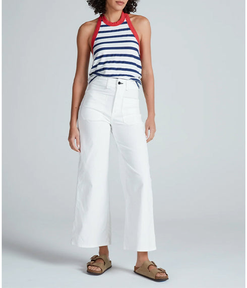 Cropped Sailor Twill Pants - Ivory