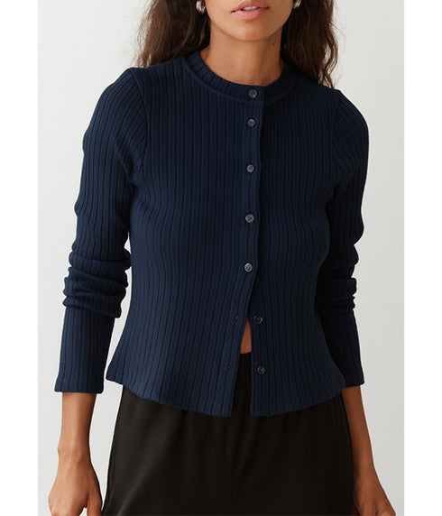 The Sweater Rib Cardigan - Navy