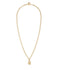 The Puffy "a" Initial Necklace - Gold