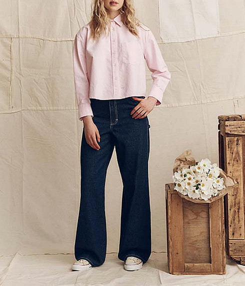 The Cropped Oxford Shirt - Soft Pink
