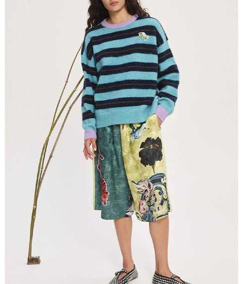 Dominica Sweater - Teal Stripe