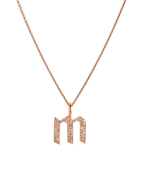 Alphabet Pendant with Diamonds - Yellow or Rose Gold