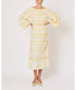 Ribbon Caftan Dress - Yellow Watercolor