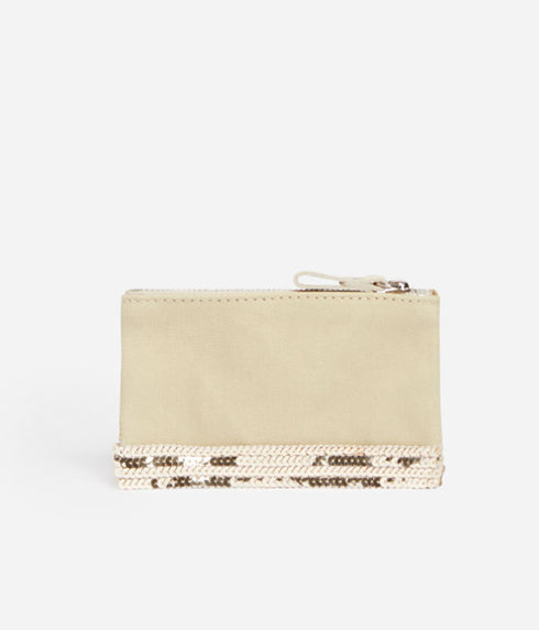Zipped Clutch - Linden / Cream