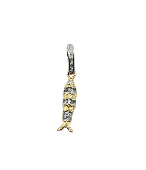 Gold and Diamond Fish Pendant