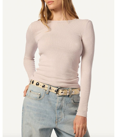 Quincy RIbbed Fitted Crewneck - Himalaya