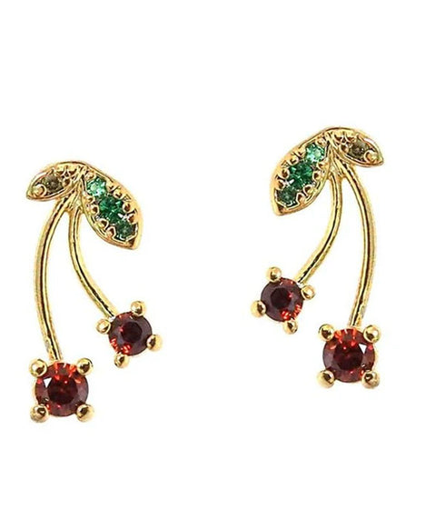 CZ Pave Cherry Earrings
