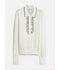 Ruched Merino Wool Polo Sweater - Diamond