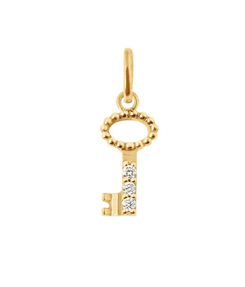 Key Diamond Pendant - Yellow Gold