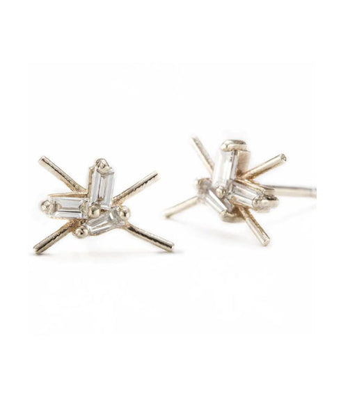 Baguette Cosmo Studs - Yellow Gold