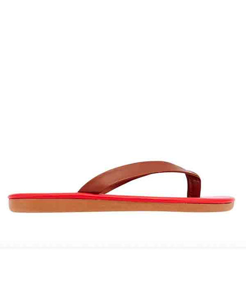 Saionara Leather Flip Flop - Cotto Red