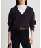 Softest Silk Cashmere V-Neck Sweater - Leo Floral Midnight