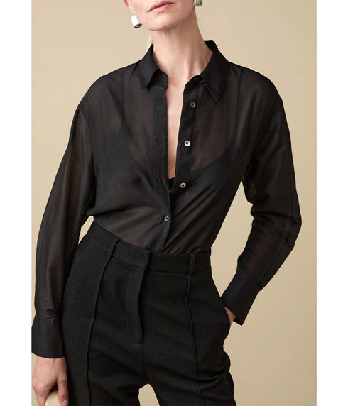 The Sheer Silk Shirt - Black