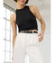 The Cropped Not So Basic Tank - Black
