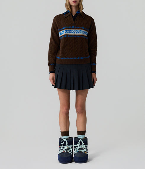 The Cable Collegiate Polo - Chestnut Combo