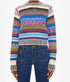 The Extra Crop Jumper - Red Ivory Blue Multi Stripe