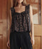 The Victorian Pleat Tank - Black and Cream Token Floral