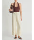 Embroidered Kari Pull On Pants - Ecru