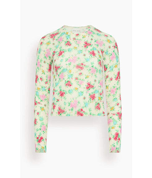 Bouquet Print Alpaca Roundneck Sweater - Lovely