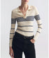 Lucille Multi Stripe Polo - Ivory/Navy Stripe