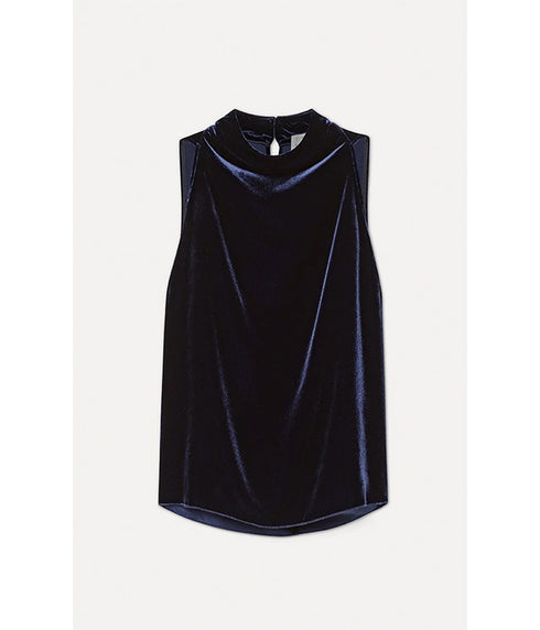 Viscose and Silk Velvet Top - Night