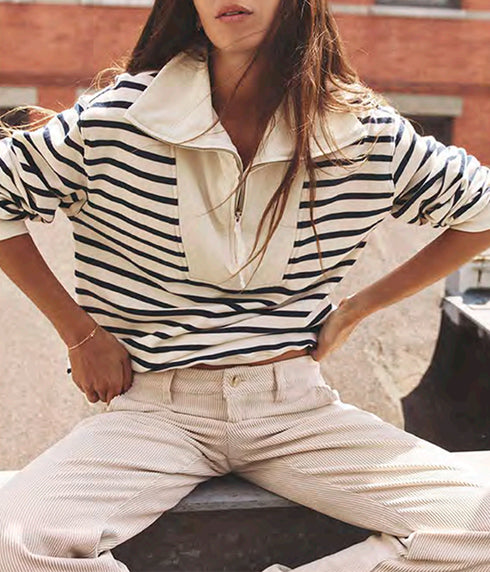 Kat Sweatshirt - Natural Stripe