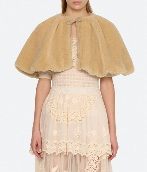 Michaela Wool Cape - Camel
