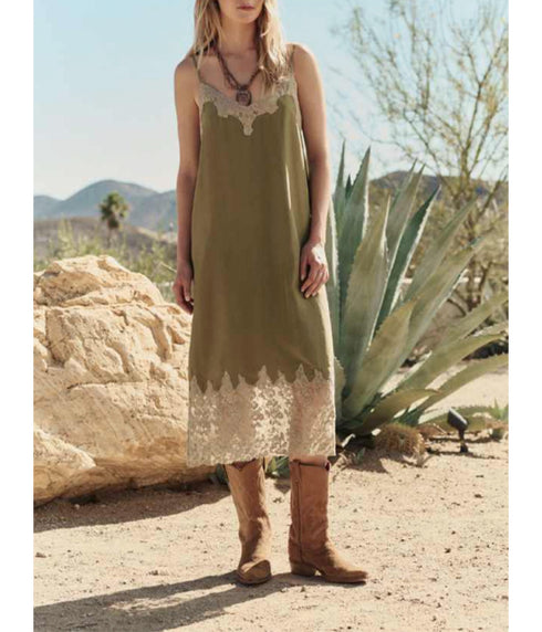 The Legacy Dress - Light Olive/ Cream