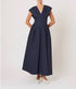In Full Bloom Dress - Navy Cotton Taffeta