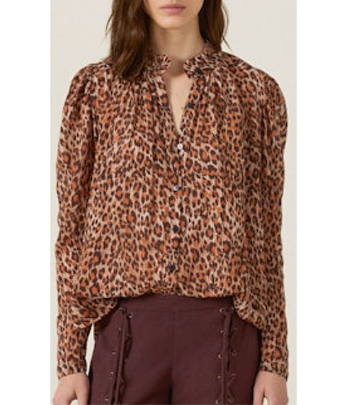 Artemis Leopard Trek Shirt - Dark Brown