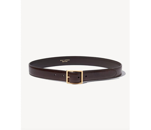 Gabriele Leather Belt - Espresso w/ Antique Brass Buckle