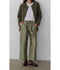 The Taffeta Drawstring Cargo Pants - Oregano