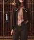 The Crochet Collar Cardigan - Chocolate Brown