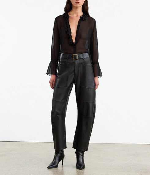 Shon Leather Pants - Black