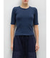 Pointelle Mid Sleeve Slim Fit Tee - Midnight Melange