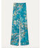 "Le Bamboo Secret" Satin Flared Trousers - Jade