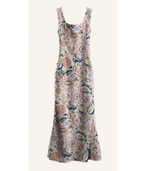 Adele Silk Dress - Melon Bloom