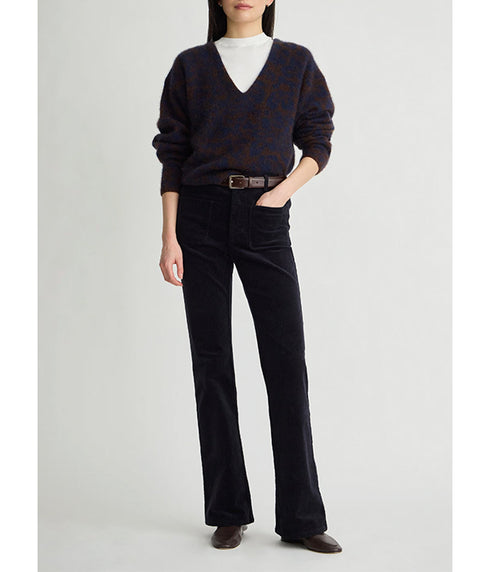 Charle Flare Corduroy Trousers - Navy