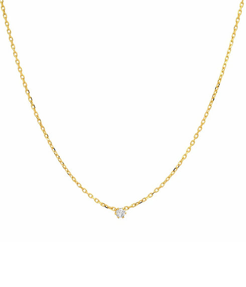 Gold Vermeil Chain with Single CZ Accent
