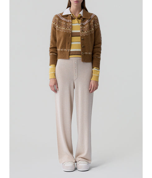 The Cloud Chalet Cardigan - Almond Combo