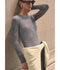The Refined Ribbed Crew - Heather Smoke