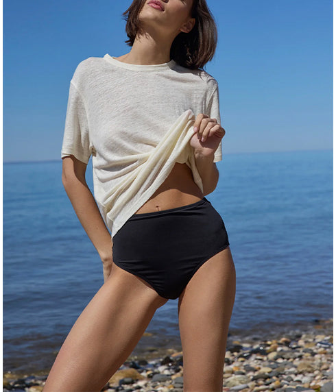 The Linen Perfect Tee - Cream