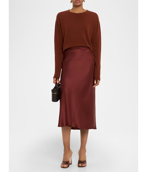 Miranda Scalloped Trimmed Skirt - Cabernet